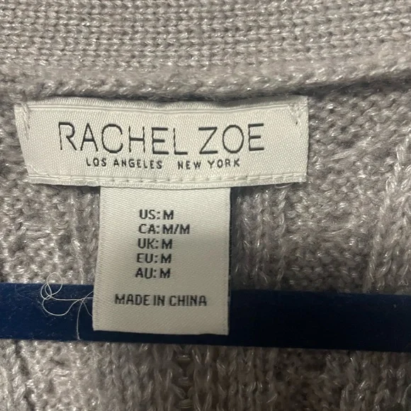 Elegant Gray Knit Cardigan and Silver Dress Set - Picture 3 of 6